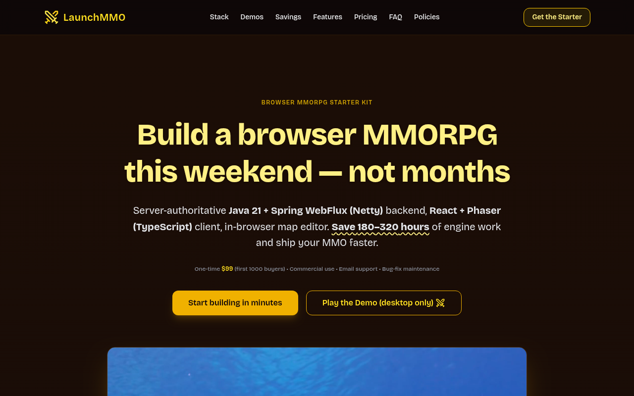 Screenshot of Launch Your Browser MMO in a Week with LaunchMMO: A Rapid Game Development Solution