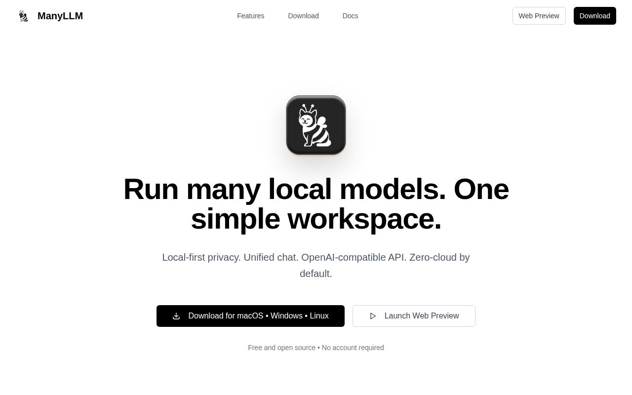 Screenshot of ManyLLM: The Privacy-Focused AI Workspace Revolutionizing Local Model Development