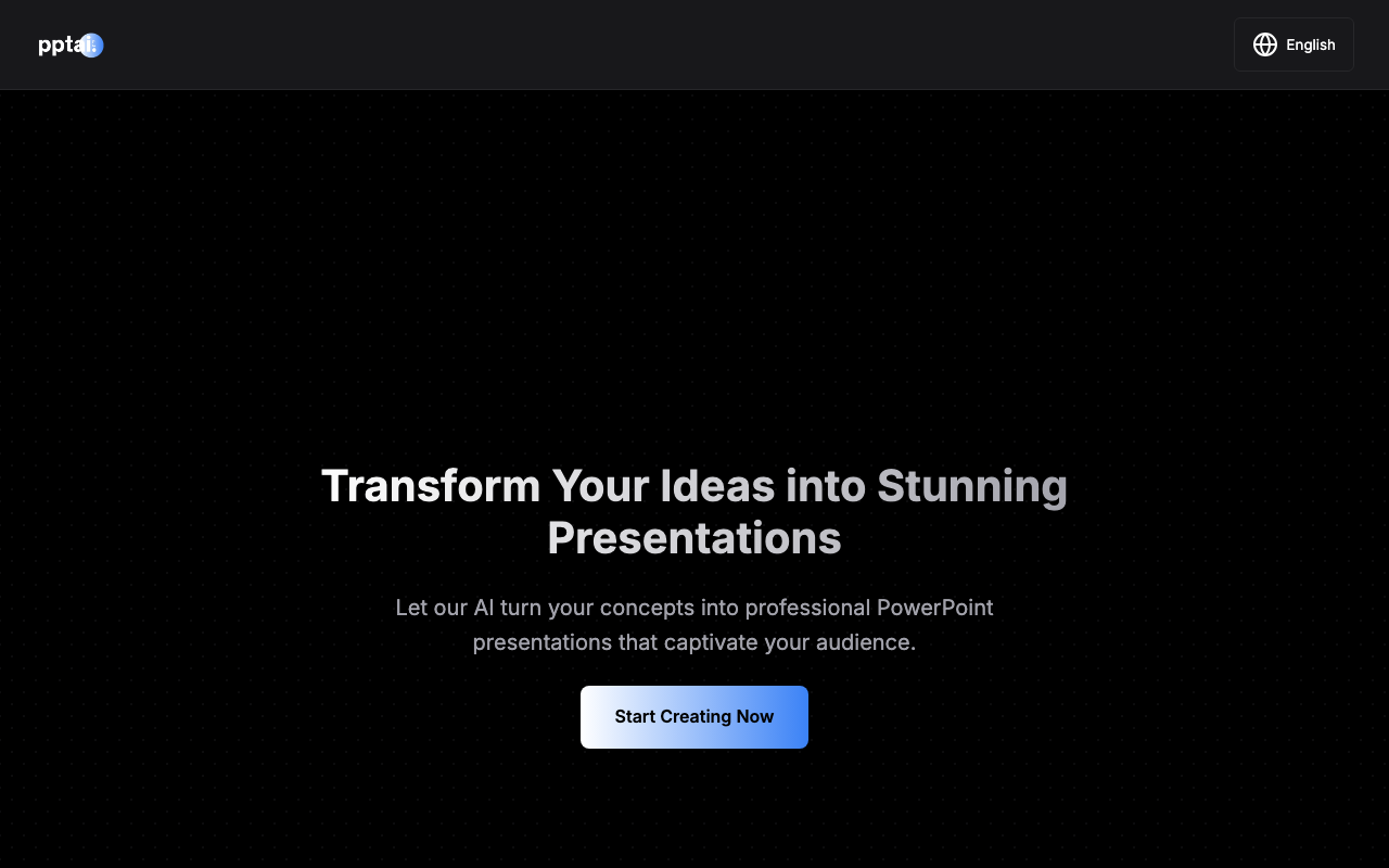 Screenshot of PPTAI - Free AI Presentation Maker | Generate Slides with AI