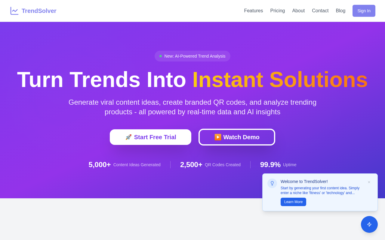 Screenshot of Unlock Viral Potential with TrendSolver: Master Content & Trend Analysis
