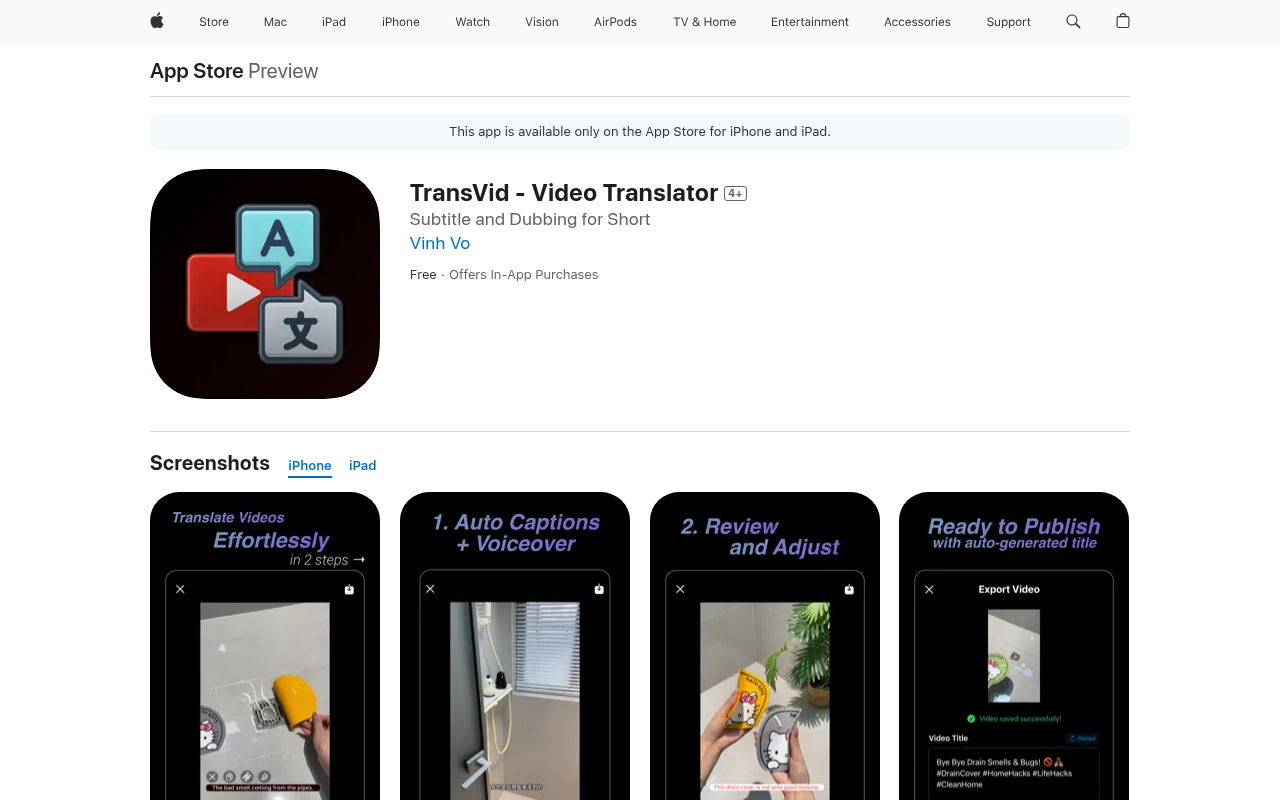Screenshot of Revolutionize Video Content: Explore TransVid, the AI-Powered Translation Tool