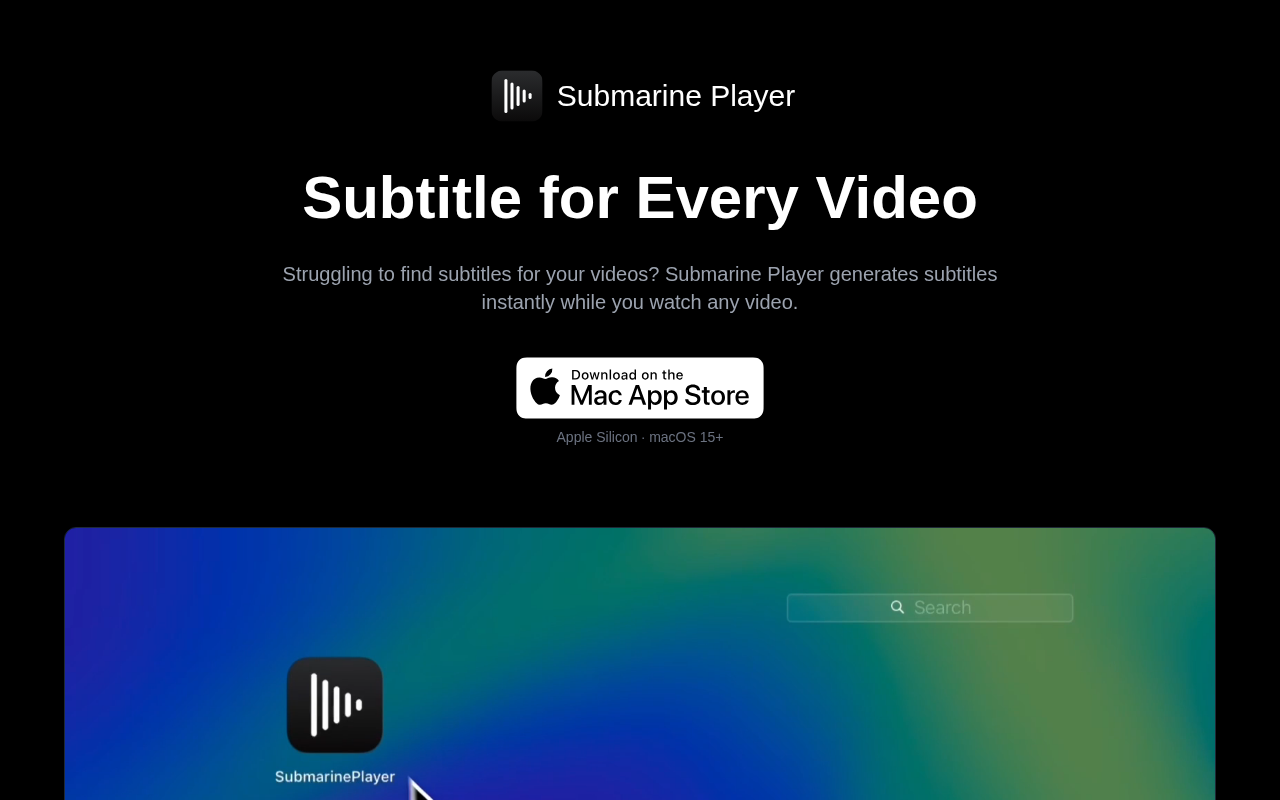 Screenshot of Submarine Player: Instant, Offline Subtitles for Seamless Video Viewing