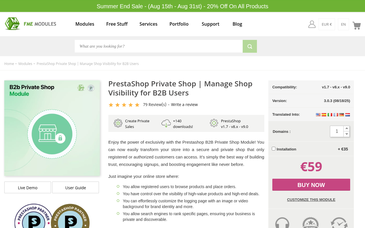 Screenshot of Exclusive Access Control: Elevate Your B2B E-commerce with PrestaShop Private Shop Module