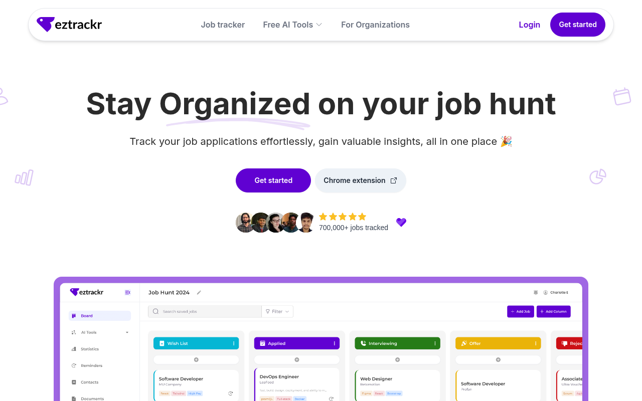 Screenshot of Supercharge Your Job Search with Eztrackr: The Ultimate Tool for Job Hunters
