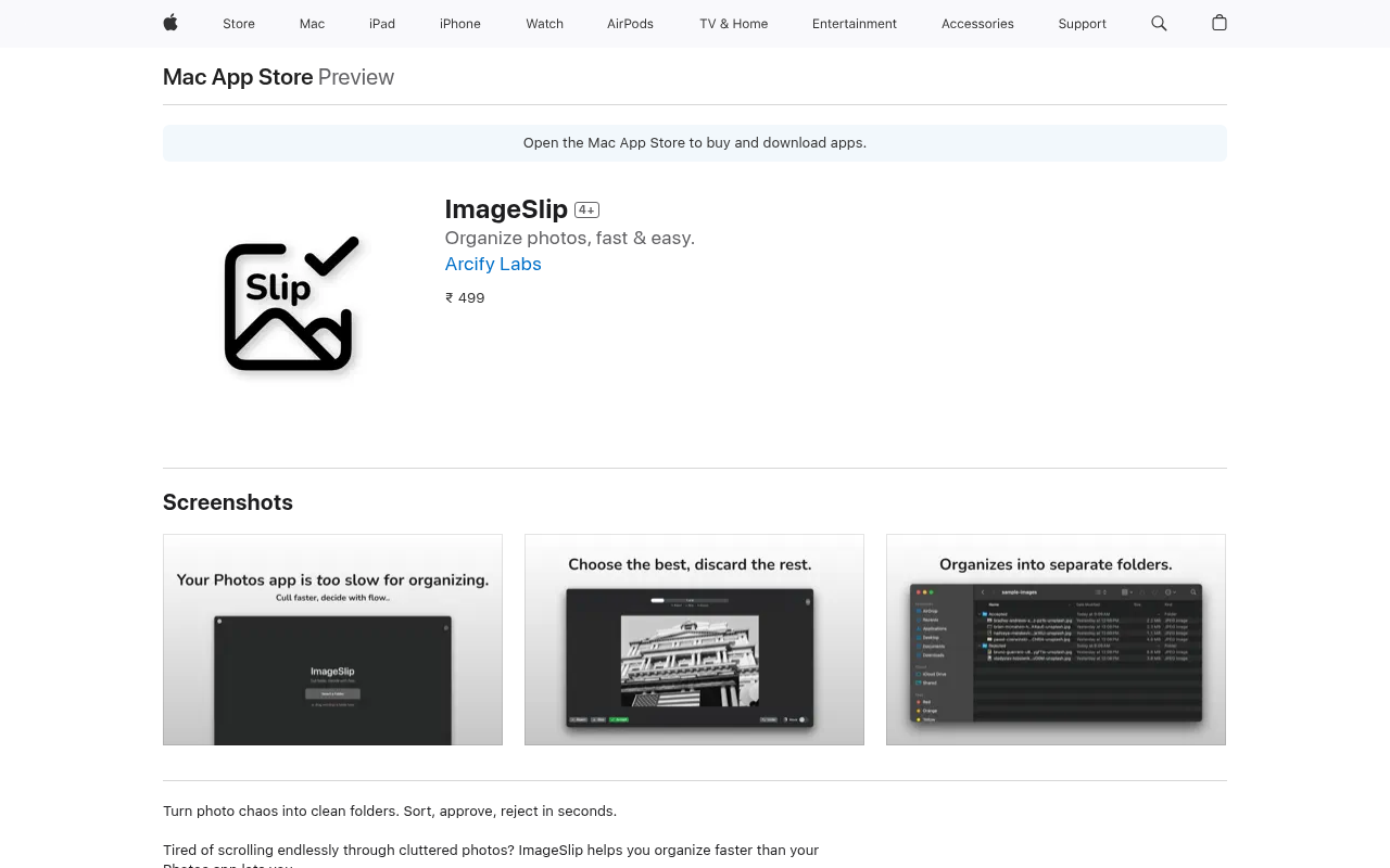 Screenshot of Effortlessly Organize Your Photo Library with ImageSlip: A Review