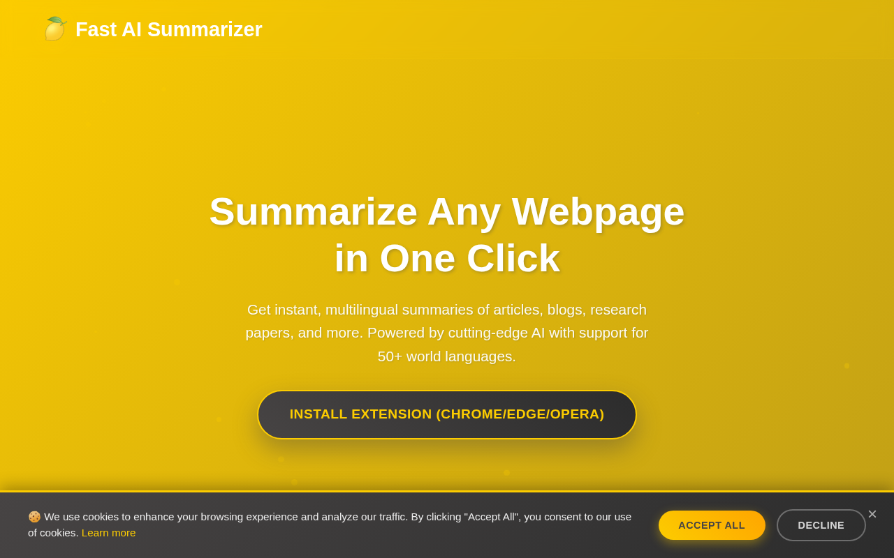 Screenshot of Unleash the Power of AI Summarization: Fast AI Summarizer Ext